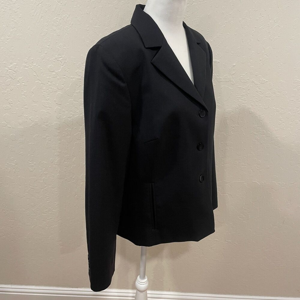 ~ Pendleton Blazer Black Stretch Wool 12p* No Tag Portland OR Vtg Lapel Pocket - Picture 3 of 15